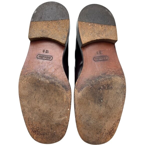 Coach Mens 12D Carson Slip-On Loafers Classic Dress Shoes Brown Leather Italy - Picture 6 of 16